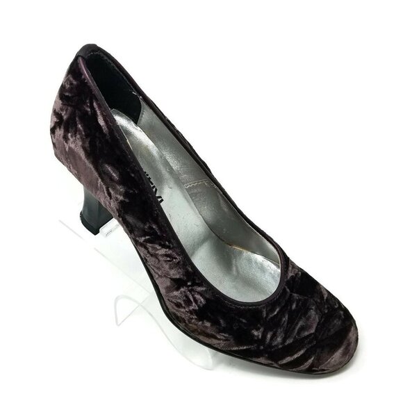 Motivi Crushed Velvet Mauve Pumps Heels Shoes Made in Italy Womens 6.5M - Picture 1 of 9